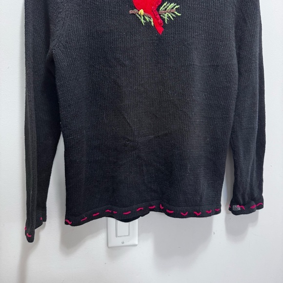 Vintage 1990s Knit Bird Pine Tree Graphic Cardigan Sweater Button Up Size Small - Picture 15 of 16